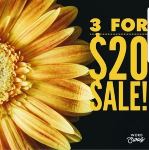 3/$20 items can be bundled or sold alone